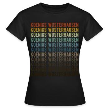 Koenigs Wusterhausen Stadt Retro Vintage - Frauen T-Shirt - Schwarz - Vorne - AI Model Female 172 dark (172cm)