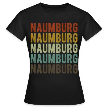 Naumburg Stadt Retro Vintage - Frauen T-Shirt - Schwarz - Vorne - AI Model Female 172 dark (172cm)