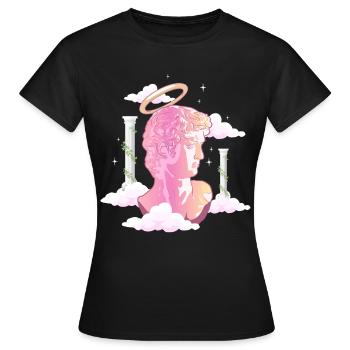 Angelcore Esthétique Ange David Michelangelo Griec - T-shirt Femme - noir - Devant - AI Model Female 172 dark (172cm)
