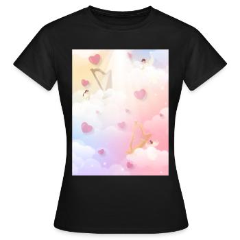 Angelcore Esthétique Heaven Angel Harpes - T-shirt Femme - noir - Devant - AI Model Female 172 dark (172cm)