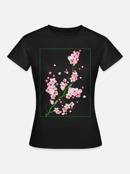 Biopunk Sakura Kirschblüte Biopunk-Ästhetik - Frauen T-Shirt - Schwarz