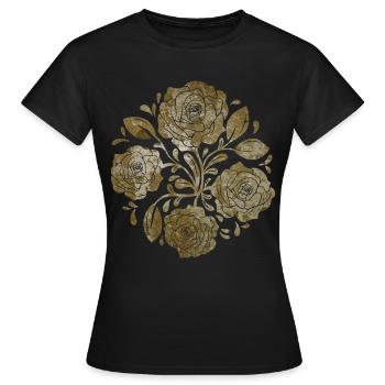 Baroque Esthétique Rose Artwork Rétro Vintage - T-shirt Femme - noir - Devant - AI Model Female 172 dark (172cm)
