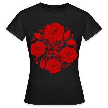 Baroque Aesthetics Rose Artwork Soft Grunge - Women's T-Shirt - black - Front - AI Model Female 172 dark (172cm)