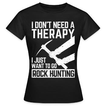 Drôle de chasse aux rochers Géologue Chasseur de roches - T-shirt Femme - noir - Devant - AI Model Female 172 dark (172cm)