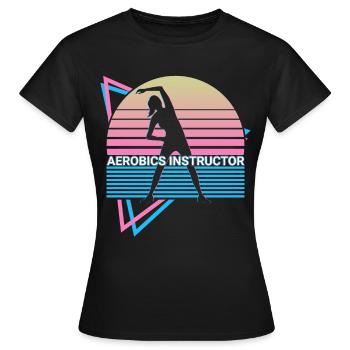 Instructeur d’aérobic Retro - T-shirt Femme - noir - Devant - AI Model Female 172 dark (172cm)