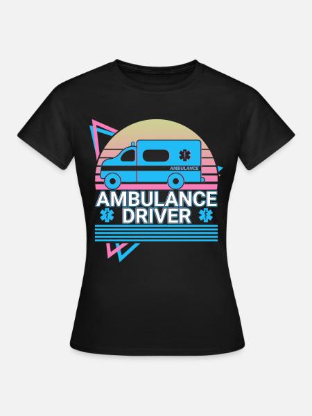 Krankenwagenfahrer Retro - Frauen T-Shirt - Schwarz