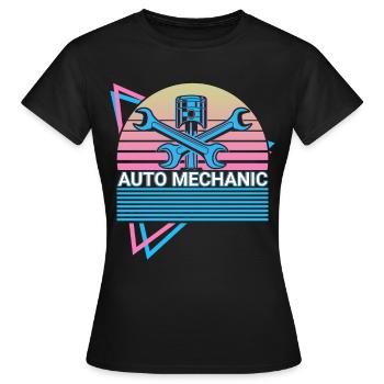 Car mechanic Car mechanic Retro - Women's T-Shirt - black - Front - AI Model Female 172 dark (172cm)