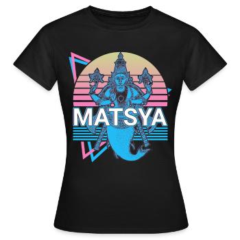 Matsya Mythologie Hindoue Rétro - T-shirt Femme - noir - Devant - AI Model Female 172 dark (172cm)