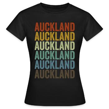 Auckland Nouvelle-Zélande Retro Vintage - T-shirt Femme - noir - Devant - AI Model Female 172 dark (172cm)