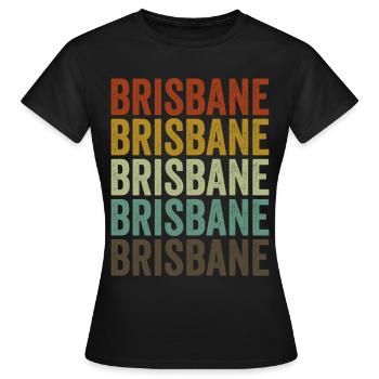 Brisbane Australie Rétro Vintage - T-shirt Femme - noir - Devant - AI Model Female 172 dark (172cm)