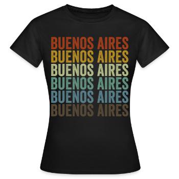 Buenos Aires Argentine Rétro Vintage - T-shirt Femme - noir - Devant - AI Model Female 172 dark (172cm)