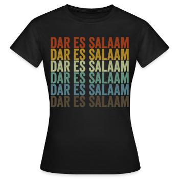 Dar es Salaam Tanzanie Rétro Vintage - T-shirt Femme - noir - Devant - AI Model Female 172 dark (172cm)