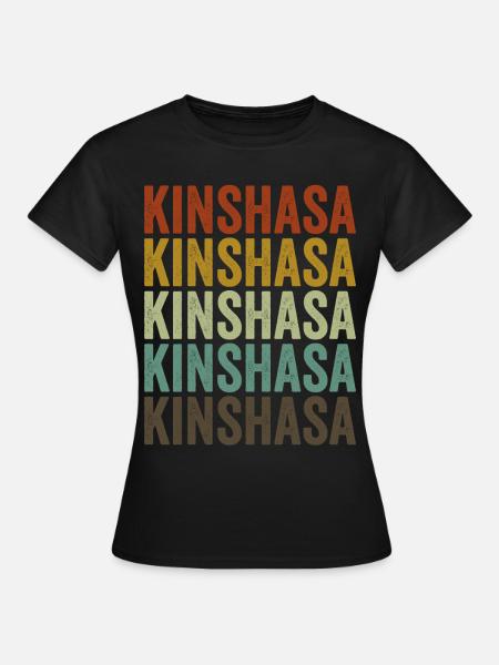 Kinshasa Congo Rétro Vintage - T-shirt Femme - noir