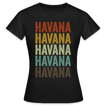 Havanna Kuba Retro Vintage - Frauen T-Shirt - Schwarz - Vorne - AI Model Female 172 dark (172cm)