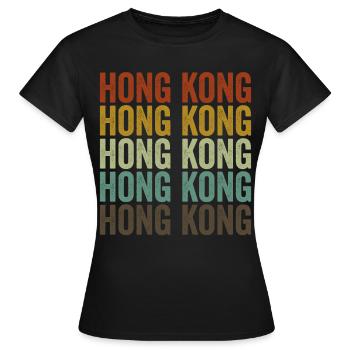 Hongkong Hongkong Retro Vintage - Frauen T-Shirt - Schwarz - Vorne - AI Model Female 172 dark (172cm)
