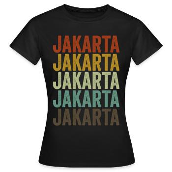 Jakarta Indonésie Retro Vintage - T-shirt Femme - noir - Devant - AI Model Female 172 dark (172cm)