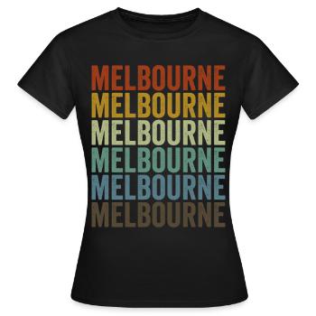 Melbourne Australie Retro Vintage - T-shirt Femme - noir - Devant - AI Model Female 172 dark (172cm)