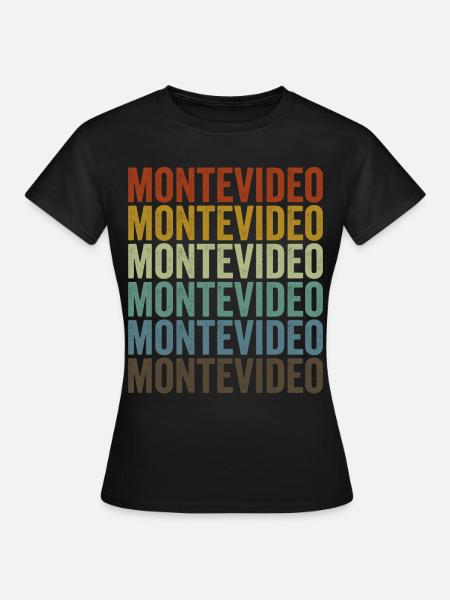 Montevideo Uruguay Retro Vintage - Dame-T-shirt - sort