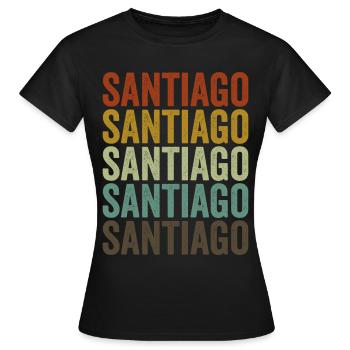 Santiago Chili Rétro Vintage - T-shirt Femme - noir - Devant - AI Model Female 172 dark (172cm)