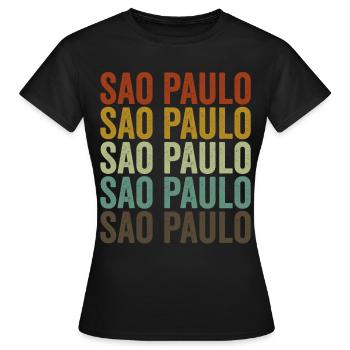 Sao Paulo Brésil Rétro Vintage - T-shirt Femme - noir - Devant - AI Model Female 172 dark (172cm)