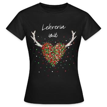 Lehrerin mit Herz Weihnachtsgeschenk Nikolaus - Frauen T-Shirt - Schwarz - Vorne - AI Model Female 172 dark (172cm)