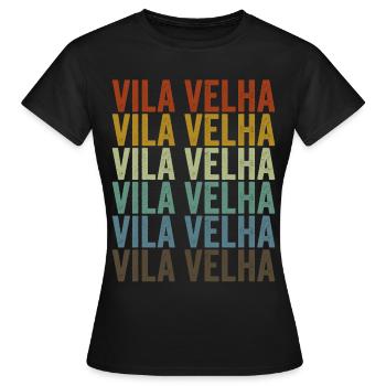 Vila Velha Brésil Rétro Vintage - T-shirt Femme - noir - Devant - AI Model Female 172 dark (172cm)