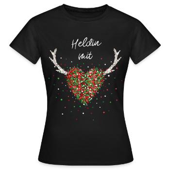 Heldin mit Herz Betreuung Weihnachtsgeschenk X-Mas - Frauen T-Shirt - Schwarz - Vorne - AI Model Female 172 dark (172cm)
