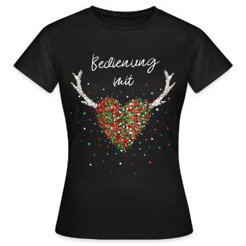 Bedienung Mit Herz Kellnerin Weihnachtsfeier X-Mas - Frauen T-Shirt - Schwarz - Vorne - AI Model Female 172 dark (172cm)