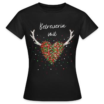 Betreuerin mit Herz Betreuung Weihnachtsoutfit - Frauen T-Shirt - Schwarz - Vorne - AI Model Female 172 dark (172cm)