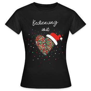 Bedienung Mit Herz Kellnerin Weihnachtsoutfit - Frauen T-Shirt - Schwarz - Vorne - AI Model Female 172 dark (172cm)
