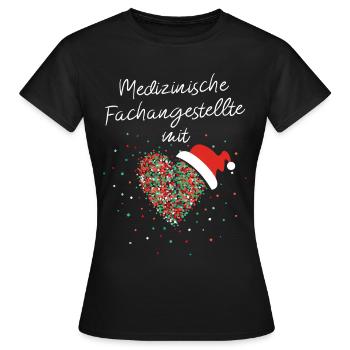 MFA mit viel Herz Nikolausmütze Weihnachtsgeschenk - Frauen T-Shirt - Schwarz - Vorne - AI Model Female 172 dark (172cm)