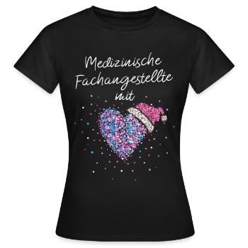 MFA mit viel Herz Wichteln Weihnachtsgeschenk - Frauen T-Shirt - Schwarz - Vorne - AI Model Female 172 dark (172cm)