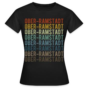Ober-Ramstadt Stadt Retro Vintage - Frauen T-Shirt - Schwarz - Vorne - AI Model Female 172 dark (172cm)