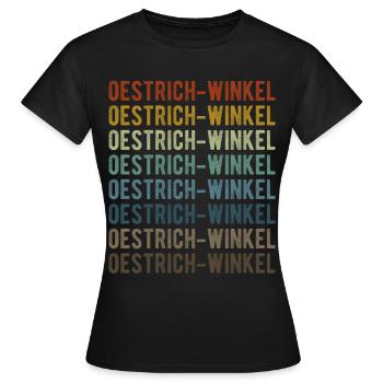 Oestrich-Winkel Stadt Retro Vintage - Frauen T-Shirt - Schwarz - Vorne - AI Model Female 172 dark (172cm)