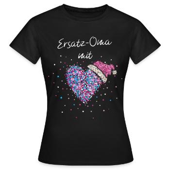 Ersatzoma Oma Weihnachtsgeschenk Nikolaus Advent - Frauen T-Shirt - Schwarz - Vorne - AI Model Female 172 dark (172cm)