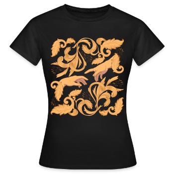 Baroque Aesthetic Creation of Adam Dark Academia - Women's T-Shirt - black - Front - AI Model Female 172 dark (172cm)