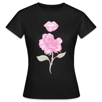 Coquette Esthétique Rose Rose Centre-ville Esthétique - T-shirt Femme - noir - Devant - AI Model Female 172 dark (172cm)