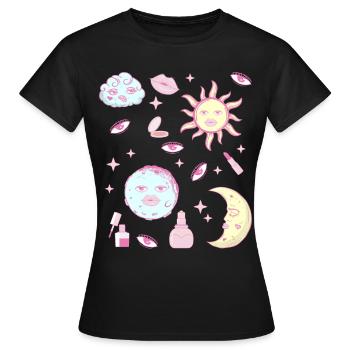 Coquette Esthétique Rose Centre-ville Esthétique - T-shirt Femme - noir - Devant - AI Model Female 172 dark (172cm)