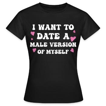 Coquette Esthétique Centre-ville - T-shirt Femme - noir - Devant - AI Model Female 172 dark (172cm)