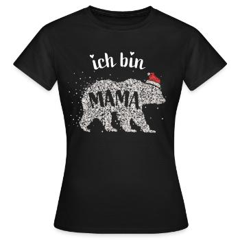 Mamabär Mama Bär Nikolaus Weihnachtszeit Familie - Frauen T-Shirt - Schwarz - Vorne - AI Model Female 172 dark (172cm)