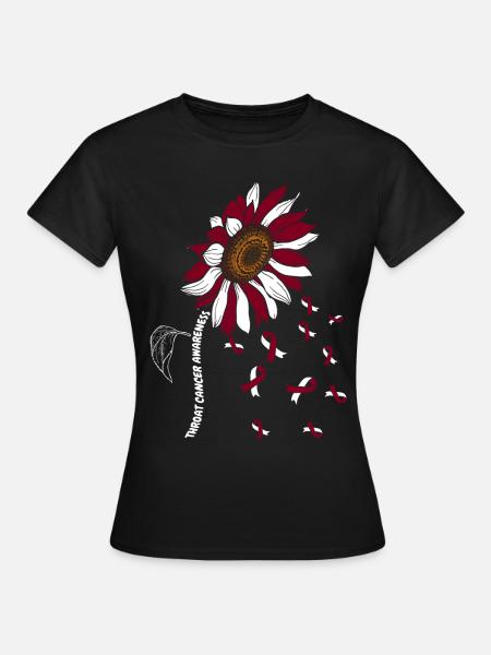 Kehlkopfkrebs Awareness Sonnenblume - Frauen T-Shirt - Schwarz