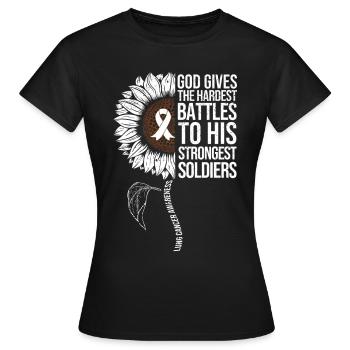 Lungenkrebs Awareness Sonnenblume - Frauen T-Shirt - Schwarz - Vorne - AI Model Female 172 dark (172cm)