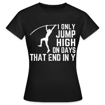 Lustiger Stabhochsprung Stabhochsprung - Frauen T-Shirt - Schwarz - Vorne - AI Model Female 172 dark (172cm)