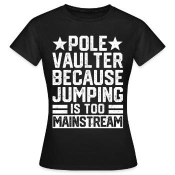 Lustiger Stabhochsprung Stabhochsprung - Frauen T-Shirt - Schwarz - Vorne - AI Model Female 172 dark (172cm)