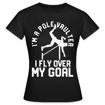 Lustiger Stabhochsprung Stabhochsprung - Frauen T-Shirt - Schwarz - Vorne - AI Model Female 172 dark (172cm)