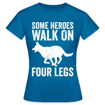 Polizeibeamter Polizeihund - Frauen T-Shirt - Antikblaues Saphir meliert - Vorne - AI Model Female 172 dark (172cm)