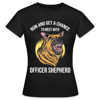 Policier Chien policier - T-shirt Femme - noir - Devant - AI Model Female 172 dark (172cm)