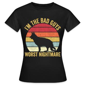 Policier Chien Police Vintage - T-shirt Femme - noir - Devant - AI Model Female 172 dark (172cm)