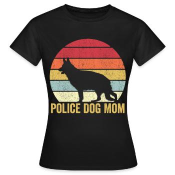Policier Chien Police Vintage - T-shirt Femme - noir - Devant - AI Model Female 172 dark (172cm)