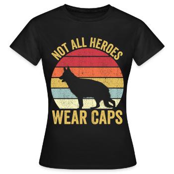 Policier Chien Police Vintage - T-shirt Femme - noir - Devant - AI Model Female 172 dark (172cm)